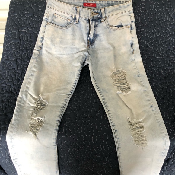 Mens Guess bleach washed jeans - Picture 1 of 2